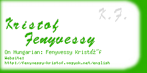 kristof fenyvessy business card